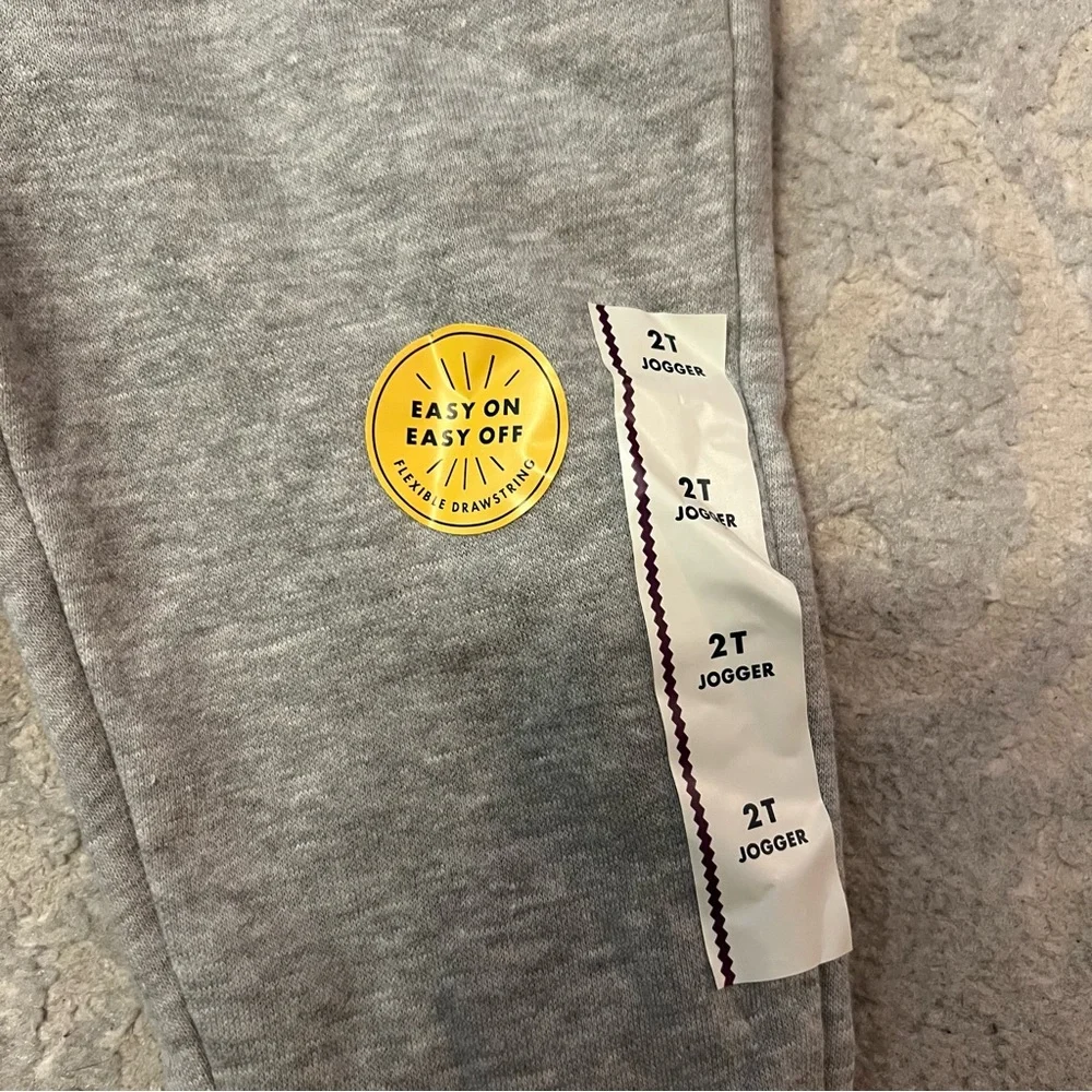 Cat & Jack Heather Gray Kids Joggers lot of 2 new with tags - Picture 2 of 3